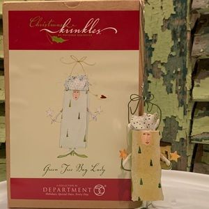 KRINKLES Department 56 Patience Brewster Green Tree Bag Lady Ornament